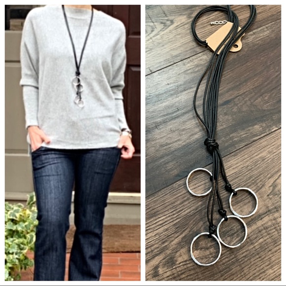 ✨LAST ONE ✨PARIS✨Hammered ring cascade on leather - Picture 5 of 6